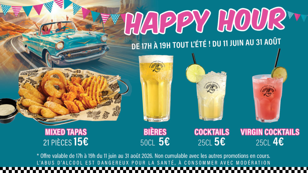 Happy Hour de 17h à 19h !