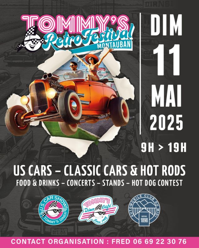 [SAVE THE DATE 🎪] Ladies and gentlemen, fans de vibes rétro et de sensations fortes, préparez-vous : la saison des RETROFESTIVALS revient en force chez Tommy's Diner ! 🎉🎶  📅 DATES À RETENIR :  Dimanche 11 mai: @tommysdiner_montauban 
Dimanche 22 juin : @tommysdiner_labege  AU PROGRAMME :  🎸 Concerts live des meilleurs groupes rockabilly
🤠 Expositions de voitures vintage
🎠 Animations surprises tout au long de la journée
🍔 Et bien sûr, nos incontournables burgers et milkshakes seront de la partie pour ravir vos papilles !  Rejoignez-nous pour célébrer ensemble le meilleur des années 50 et 60 aux Etats-Unis. 🇺🇸🛼  #tommysdiner #tommys #diner #restaurant #labege #montauban #lepontet #americanvintage #retro #vintage #USA